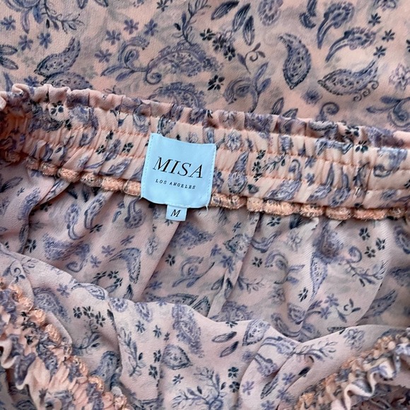 misa los angeles pink paisley chiffon skirt nahla  + top Maria set Size Medium - Picture 8 of 13